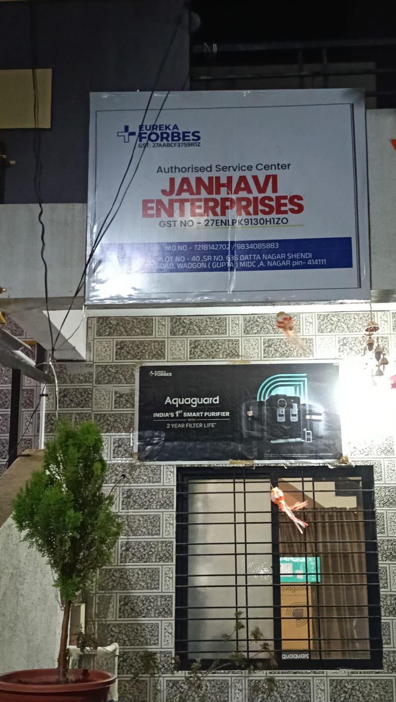 Janhavi Enterprises — Eureka Forbes Authorised Service Centre signboard